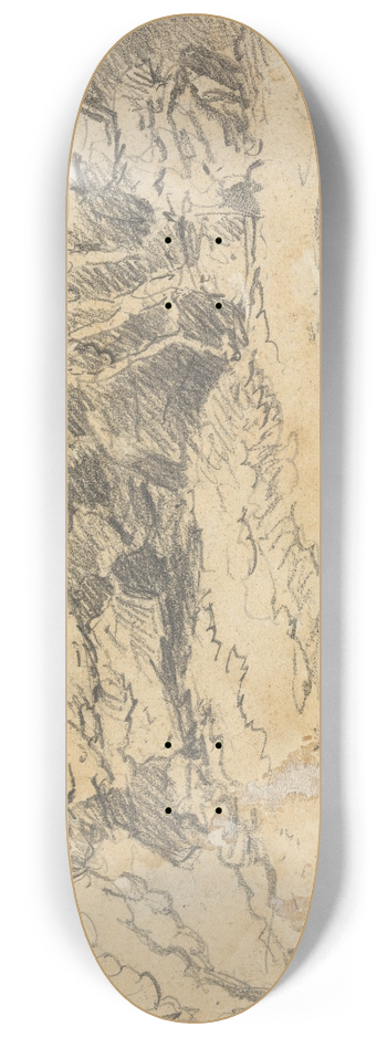 Thomas Bradshaw - Sketch of Trees and Rocks 8.25 inch art skate deck