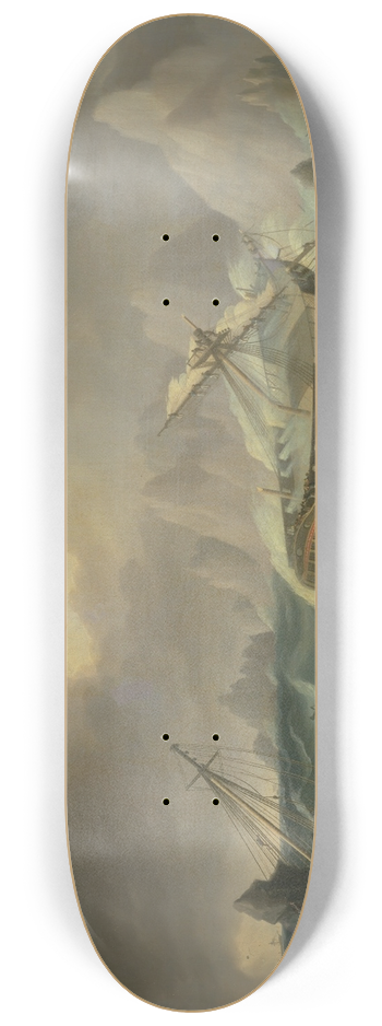 Thomas Buttersworth - Shipwreck off a Rocky Coast 8.25 inch art skate deck