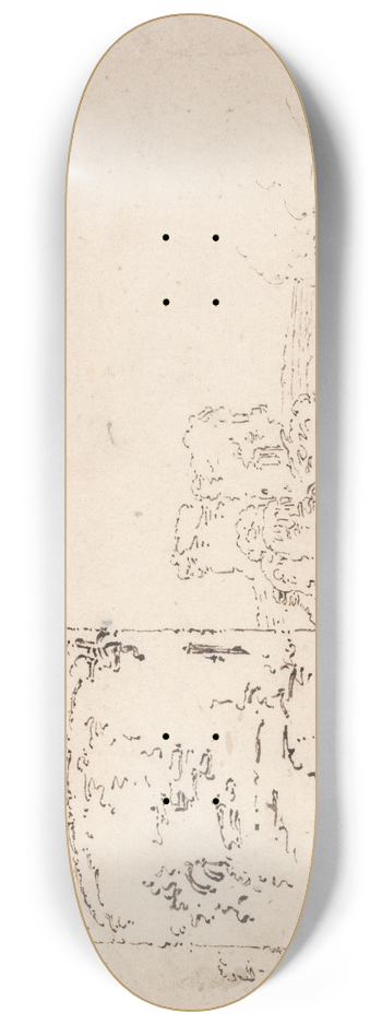 Thomas Girtin - Flint Castle 8.25 inch art skate deck
