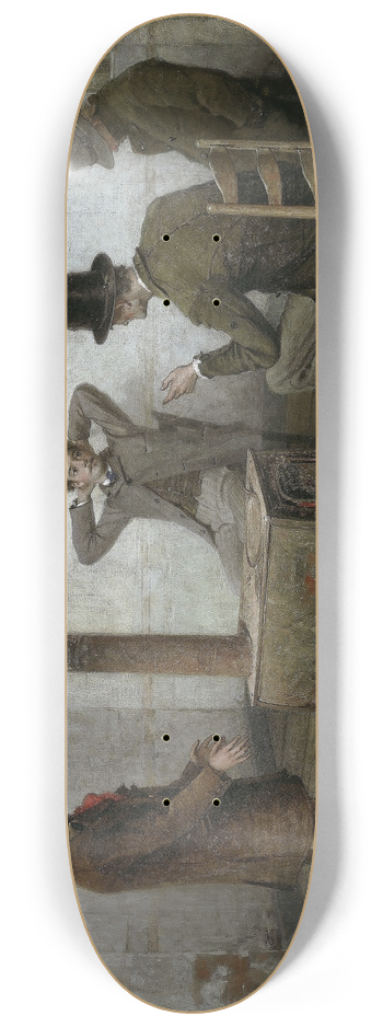 Thomas Hicks - A Friendly Warning 8.25 inch art skate deck