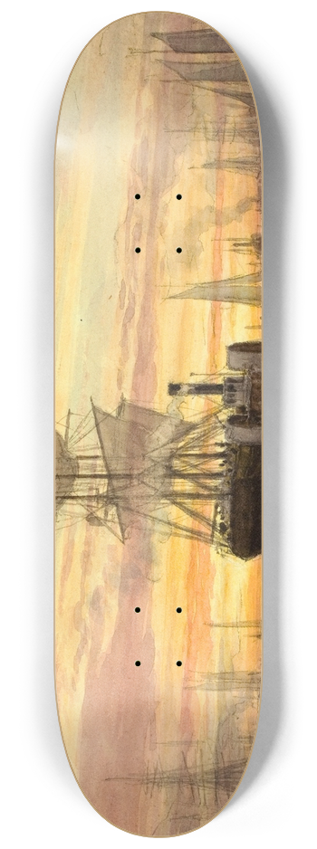 Thomas Moran - Harbor Scene 8.25 inch art skate deck