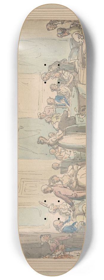 Thomas Rowlandson - An evening party 8.25 inch art skate deck