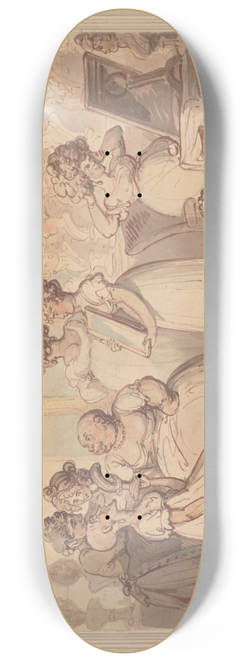 Thomas Rowlandson - A wig shop 8.25 inch art skate deck