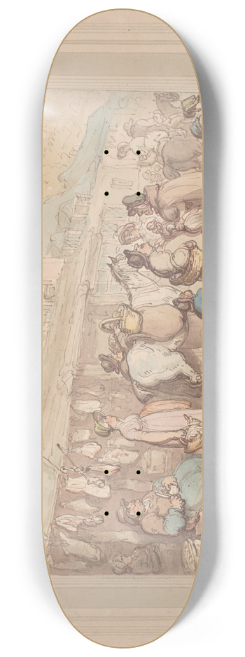 Thomas Rowlandson - Market day 8.25 inch art skate deck