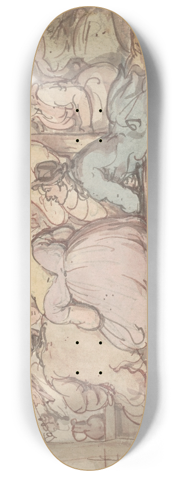 Thomas Rowlandson - The best booth in the fair 8.25 inch art skate deck
