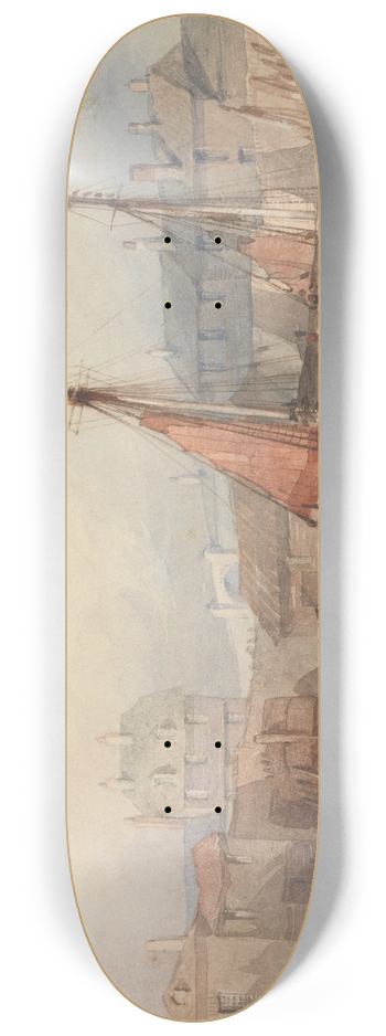Thomas Sewell Robins - Mutton Cove, Plymouth 8.25 inch art skate deck