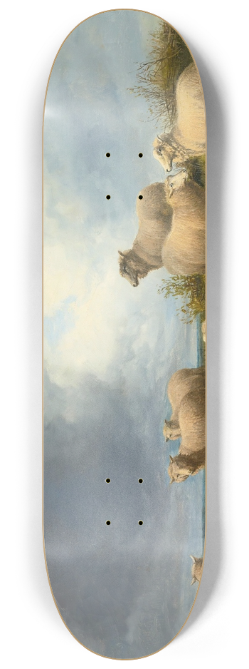 Thomas Sidney Cooper - Sheep In A Pasture 8.25 inch art skate deck