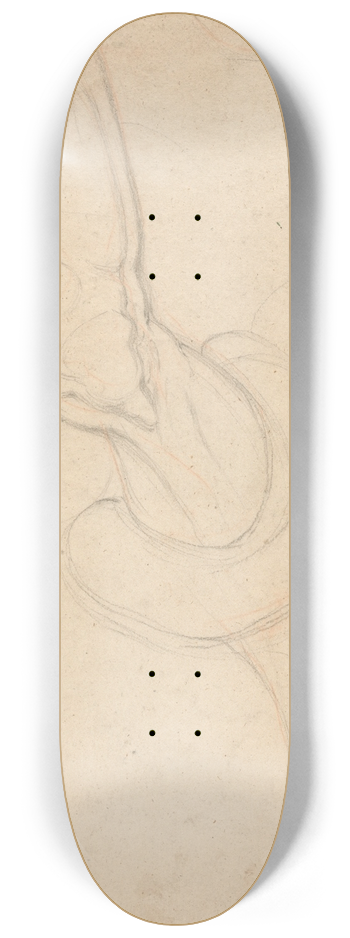 Thomas Uwins - Study of a mans leg 8.25 inch art skate deck