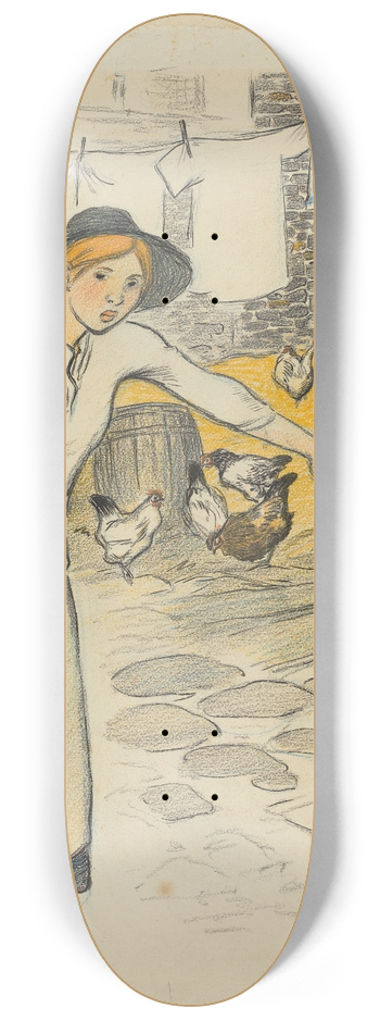 Thophile Alexandre Steinlen - Fille de Ferme 8.25 inch art skate deck