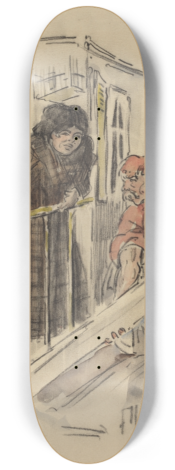 Thophile Alexandre Steinlen - Gossips 8.25 inch art skate deck