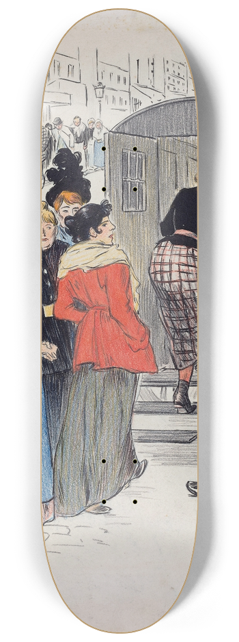 Thophile Alexandre Steinlen - La Rafle 8.25 inch art skate deck
