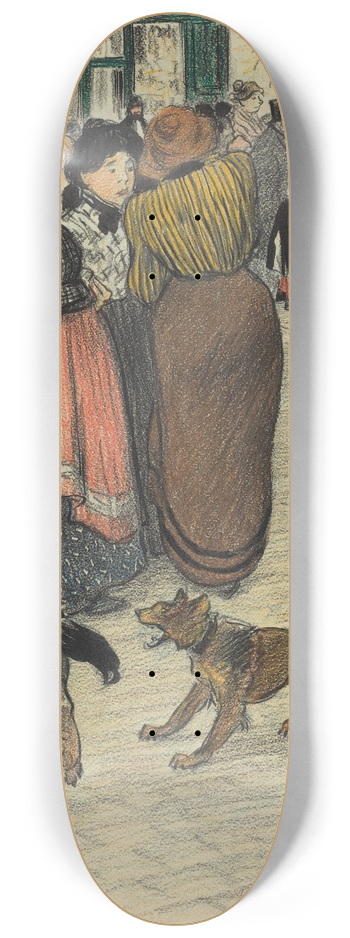 Thophile Alexandre Steinlen - Watching The Crowd 8.25 inch art skate deck