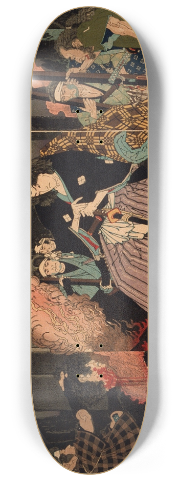 Tsukioka Yoshitoshi - Kogakure no Kiritar Saving Seiriki at tawara 8.25 inch art skate deck