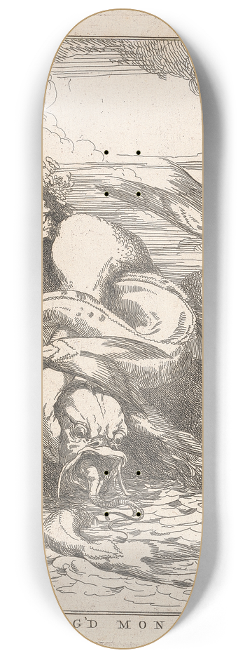 John Hamilton Mortimer - Enraged Monster 8.25 inch art skate deck