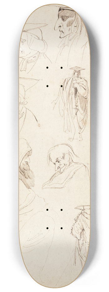John Hamilton Mortimer - Studies of Academics 8.25 inch art skate deck