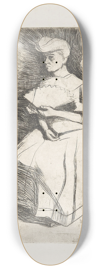 Umberto Boccioni - Donna con ventaglio 8.25 inch art skate deck