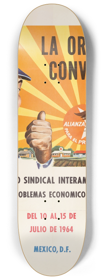 U.S. Information Agency - Labor Meeting Poster 8.25 inch art skate deck