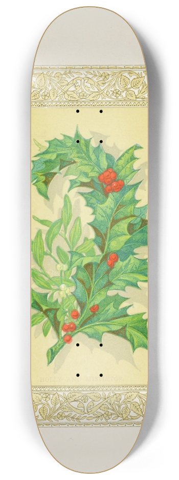 John Henry Ingram - Holly & Mistletoe 8.25 inch art skate deck