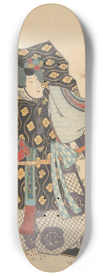 Utagawa Kunisada (Toyokuni III) - An Actor with an Elaborate Robe 8.25 inch art skate deck