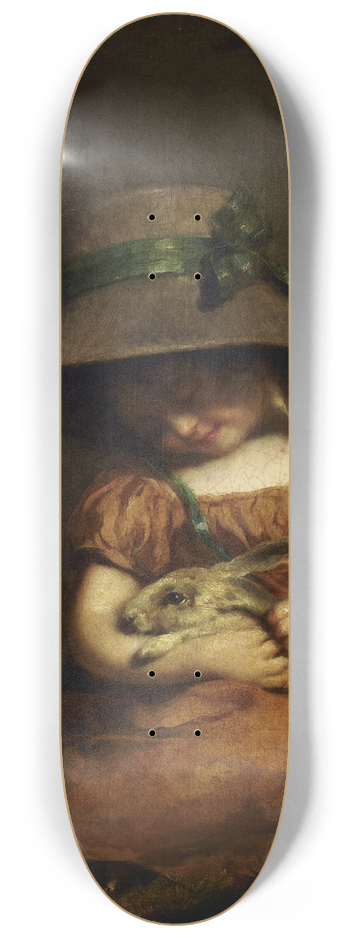 John Hoppner - Girl with a Rabbit 8.25 inch art skate deck