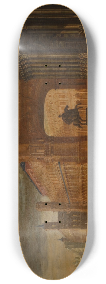 Vicente Giner - An architectural capriccio, withAeneass arrival in Carthage in the foreground 8.25 inch art skate deck