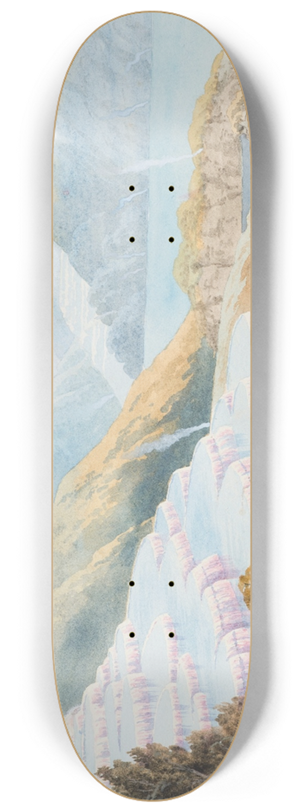 John Hoyte - The Pink Terraces 8.25 inch art skate deck