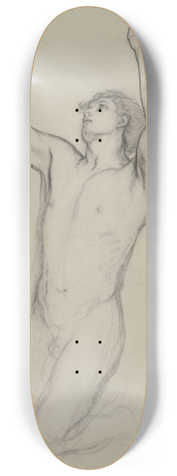 Victor Mller - Daniel als kniender mnnlicher Akt 8.25 inch art skate deck