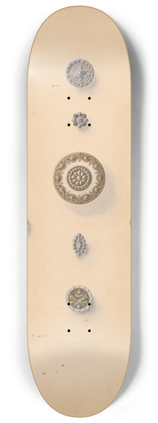 John H. Tercuzzi - Buttons 8.25 inch art skate deck