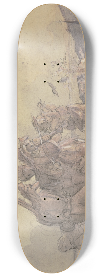 Victor Mller - Eine Gruppe von Musikanten, durch eine Landschaft ziehend 8.25 inch art skate deck