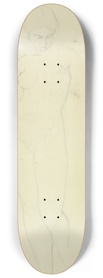 Victor Mller - Stehender weiblicher Akt von vorn, herabblickend 8.25 inch art skate deck