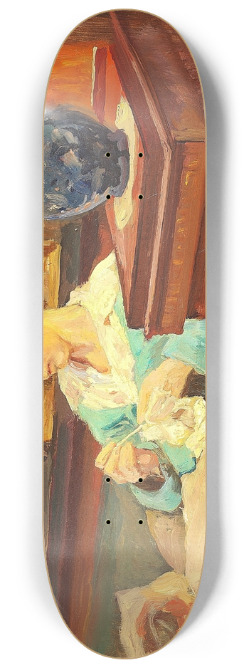 Viggo Pedersen - Interir med kunstnerens hustru ved hkletjet 8.25 inch art skate deck