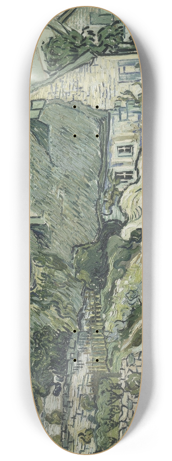 Vincent van Gogh - Thatched Cottages at Cordeville 8.25 inch art skate deck