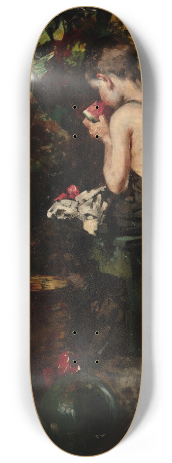 Vincenzo Irolli - A Young Boy Eating A Watermelon 8.25 inch art skate deck