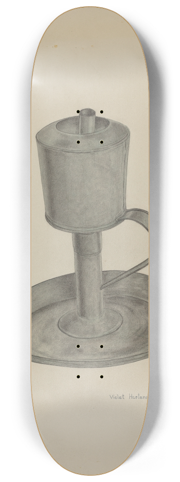 Violet Hartenstein - Pewter Grease Lamp 8.25 inch art skate deck