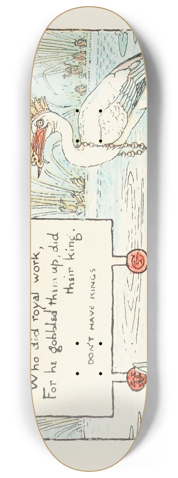 Walter Crane - King Log and King Stork 8.25 inch art skate deck