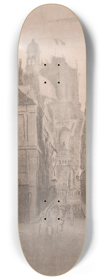 Walter Richard Sickert - Dieppe, La Rue Notre Dame 8.25 inch art skate deck