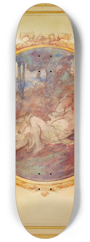 Walter Shirlaw - Figure Study for Decorative Panel 8.25 inch art skate deck