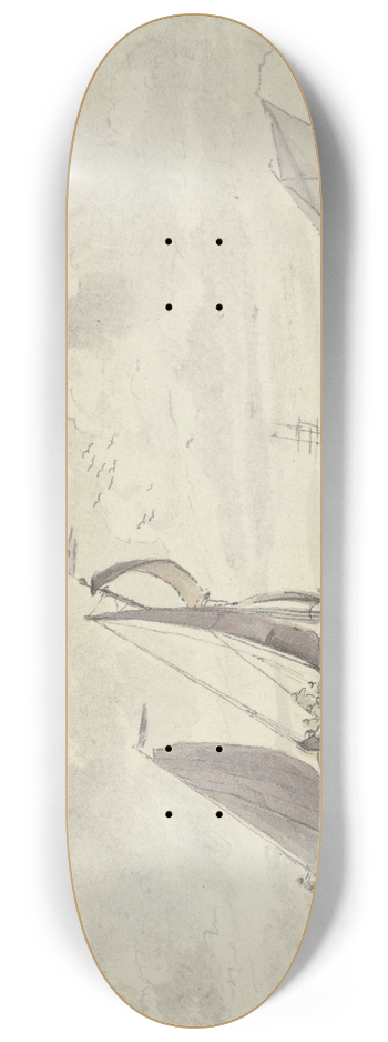 Wigerus Vitringa - Segelboote auf leicht bewegter See 8.25 inch art skate deck