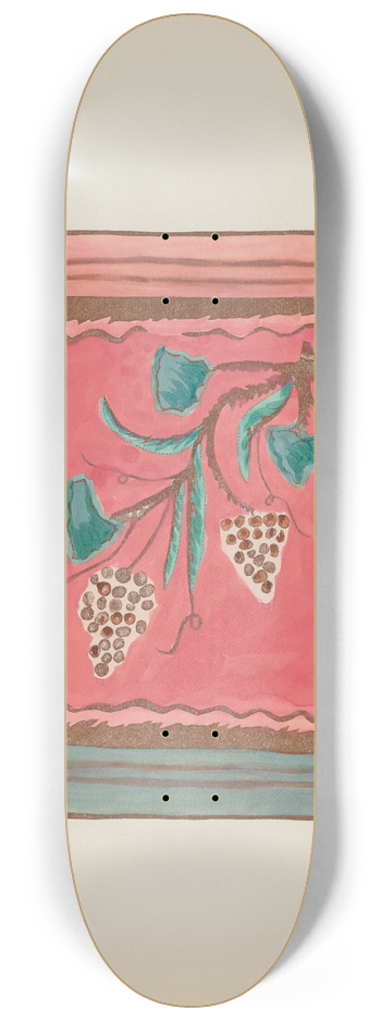 American 20th Century - Plate 17  Grapes, Altar Panel  From Portfolio Spanish Colonial Designs of New Mexico 8.25 inch art skate deck