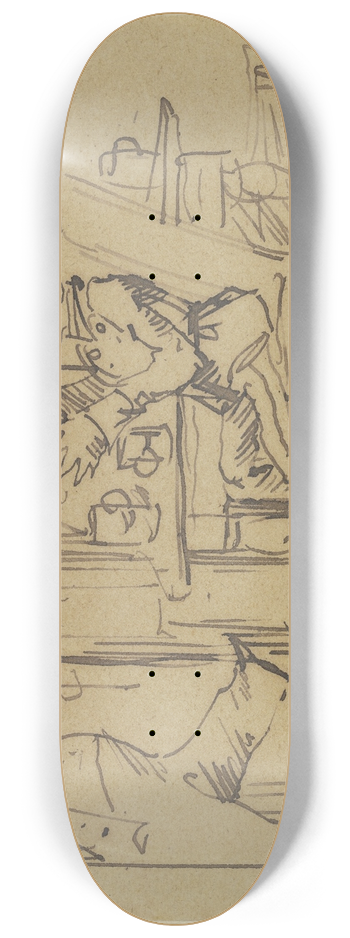 Wilhelm Busch - Herr Knopp wird im Wirtshaus begrt 8.25 inch art skate deck