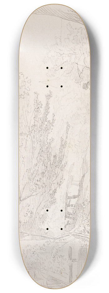 Wilhelm Busch - Landschaft mit Maler 8.25 inch art skate deck