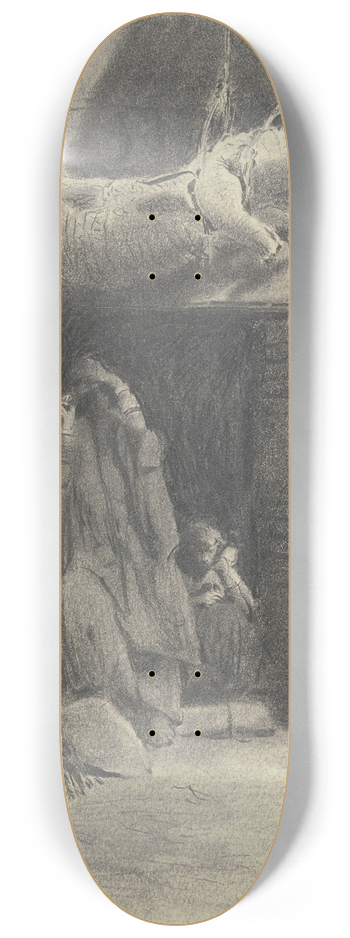 Wilhelm Gentz - Fellachenhaus mit einem ausgestopften Krokodil ber der Tr 8.25 inch art skate deck