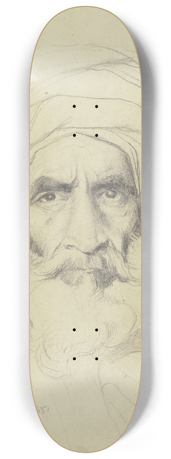 Wilhelm Gentz - Mnnlicher Studienkopf eines Arabers 8.25 inch art skate deck