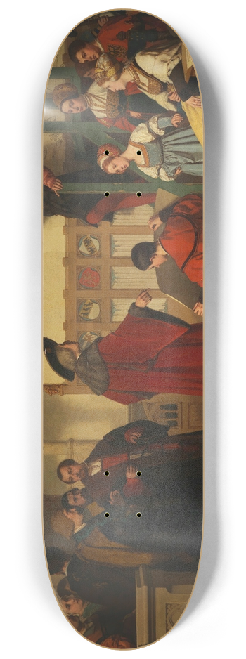 Wilhelm Koller - Albrecht Drer is visited by Emperor Maximilian at work 8.25 inch art skate deck