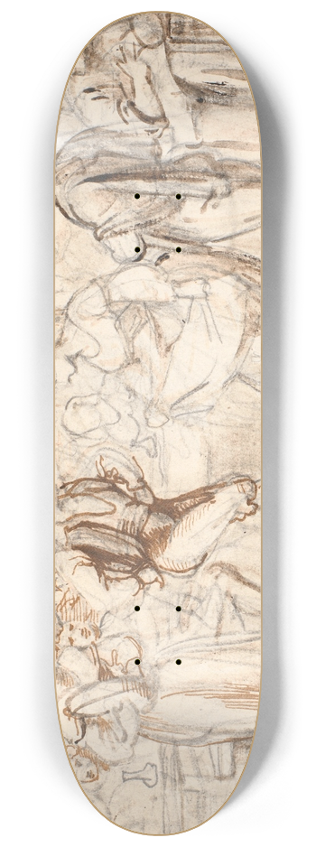 Wilhelm Marstrand - Dans i et osteri 8.25 inch art skate deck