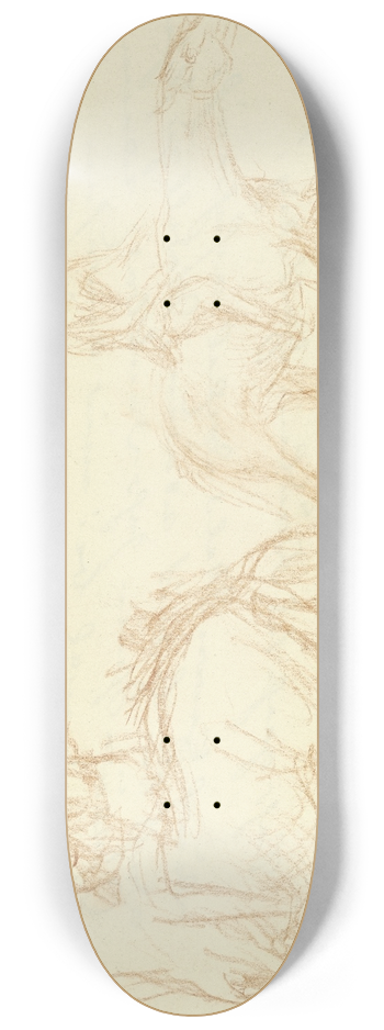 Wilhelm Rietschel - Two riding young men 8.25 inch art skate deck