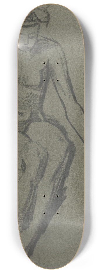Wilhelm Trbner - Sitting female nude 8.25 inch art skate deck
