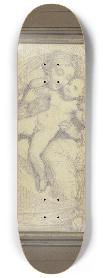 Wilhelm Wach - Madonna with the child 8.25 inch art skate deck
