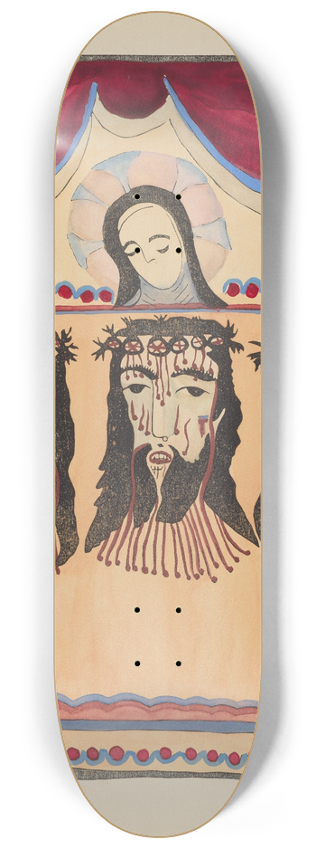 American 20th Century - Plate 20 (Variant)  Saint Veronica  From Portfolio Spanish Colonial Designs of New Mexico 8.25 inch art skate deck