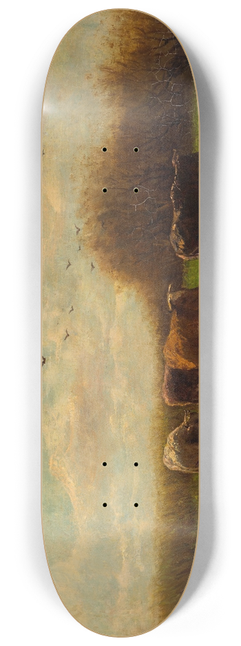 Willem Maris - Cows at evening 8.25 inch art skate deck